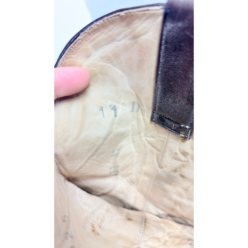 Men's Brown Leather Western Cowboy Boots - Picture 6 of 7